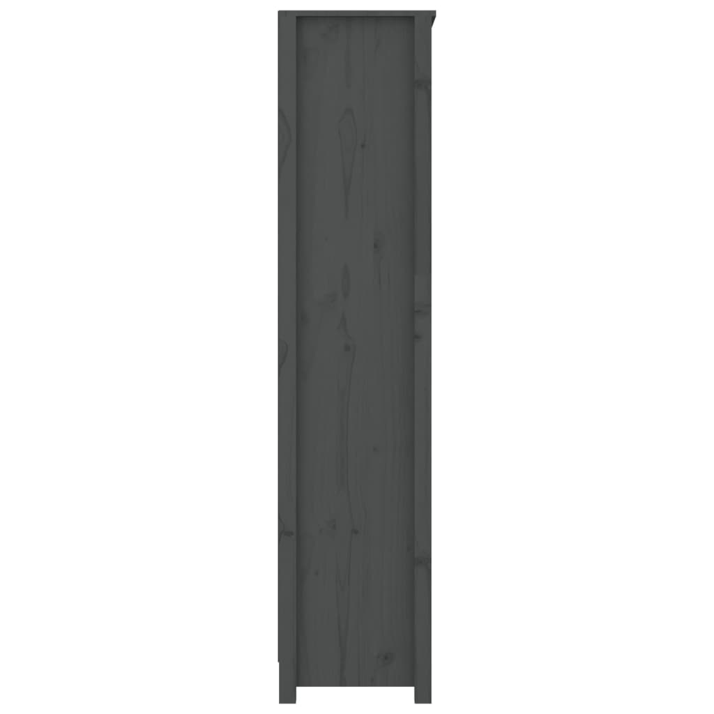 Bibliothèque Gris 80x35x154 cm Bois de pin massif - XIOS