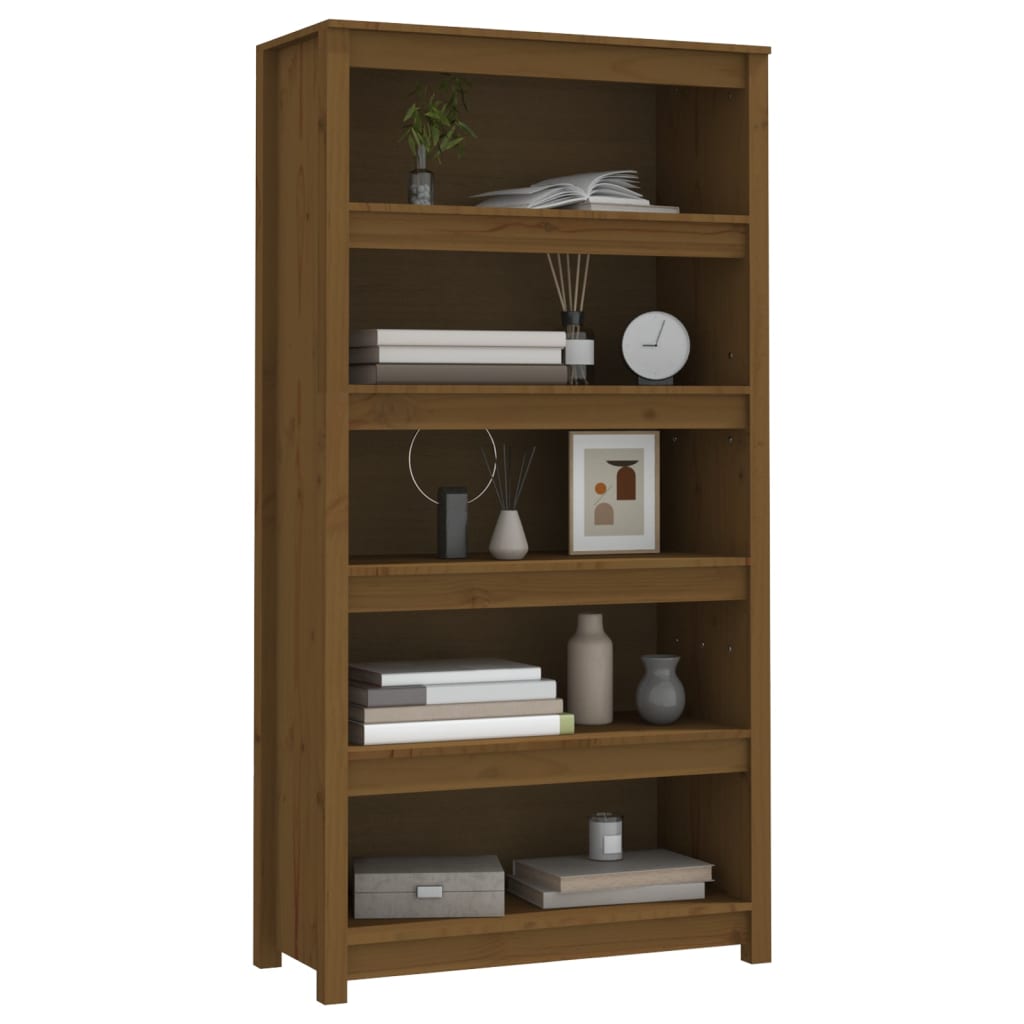 Bibliothèque Marron miel 80x35x154 cm Bois de pin massif - XIOS