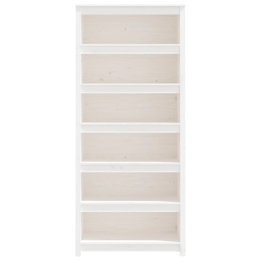 Bibliothèque Blanc 80x35x183 cm Bois de pin massif - XIOS