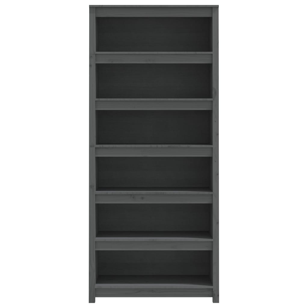Bibliothèque Gris 80x35x183 cm Bois de pin massif - XIOS