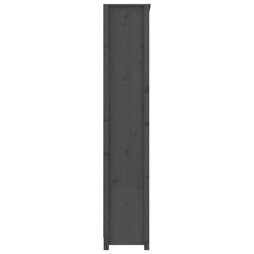 Bibliothèque Gris 80x35x183 cm Bois de pin massif - XIOS