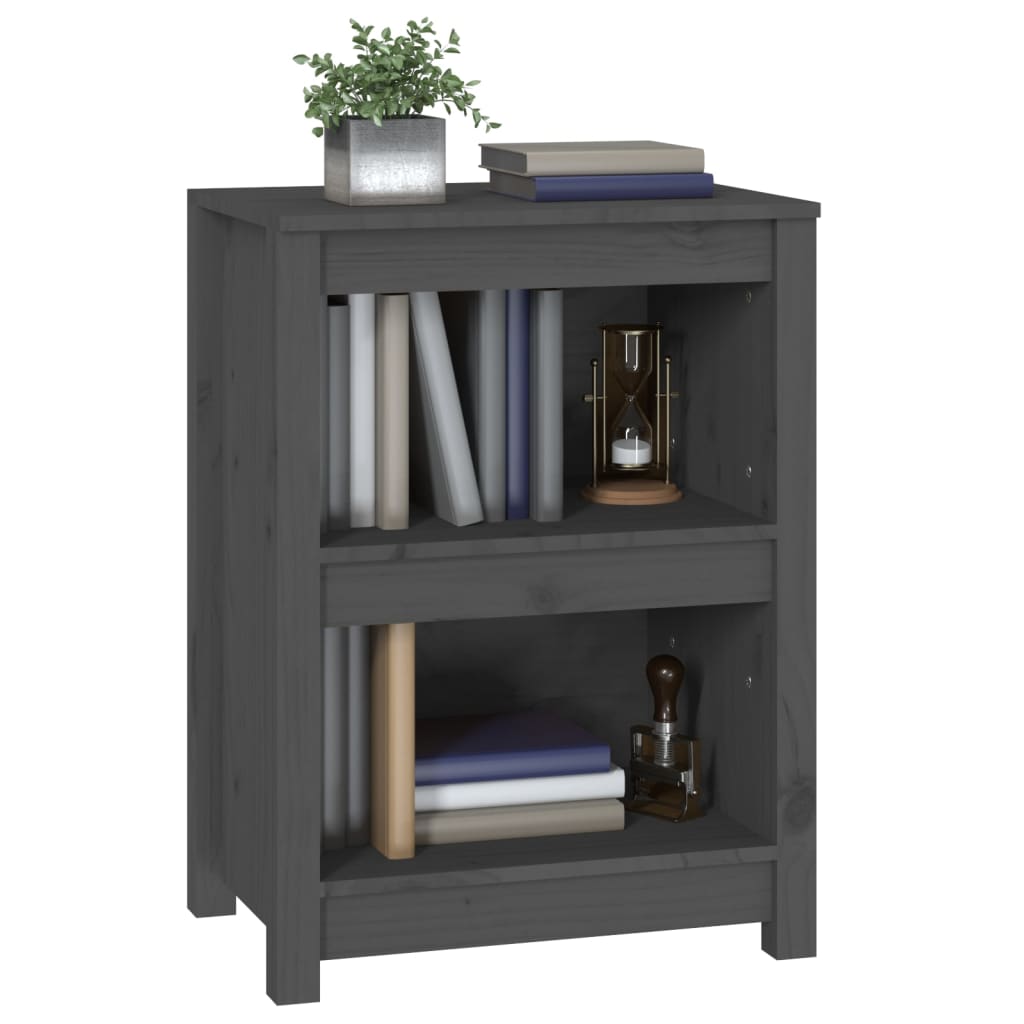 Bibliothèque Gris 50x35x68 cm Bois de pin massif - XIOS