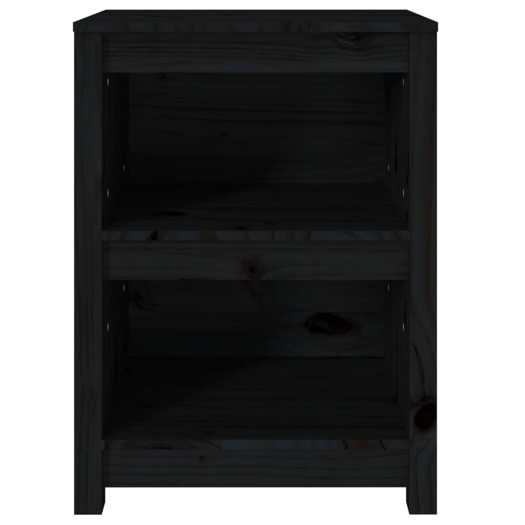 Bibliothèque Noir 50x35x68 cm Bois de pin massif - XIOS
