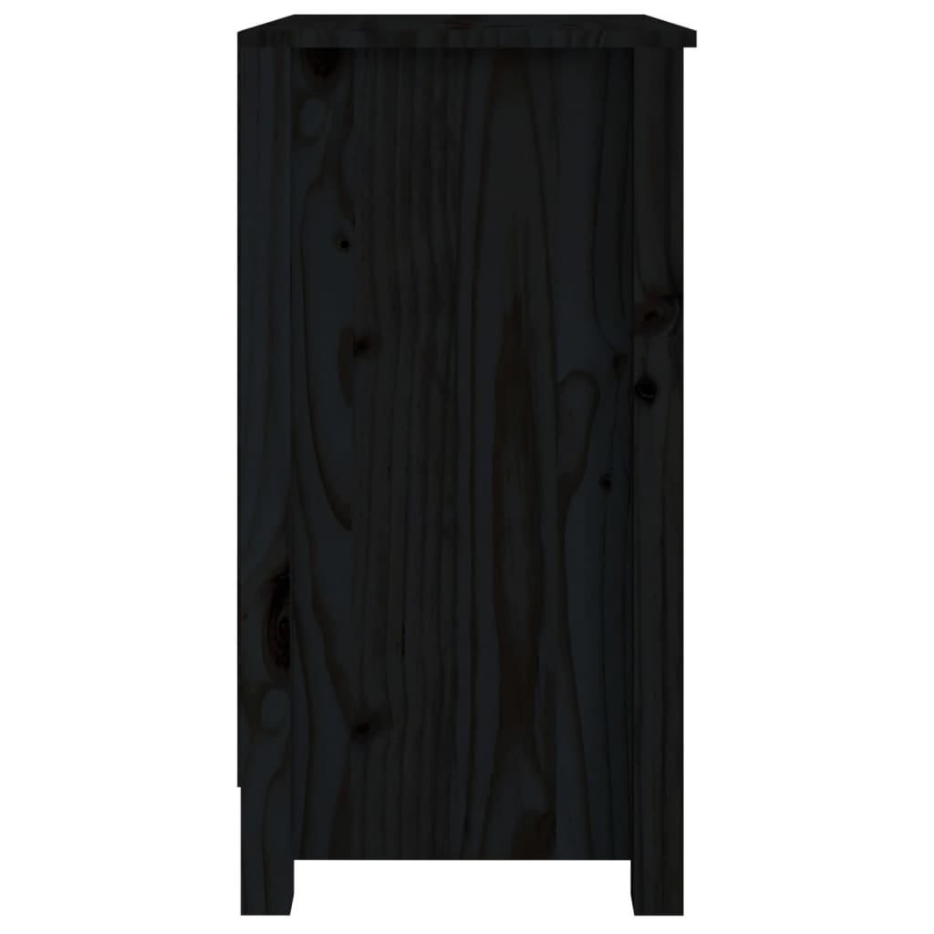 Bibliothèque Noir 50x35x68 cm Bois de pin massif - XIOS