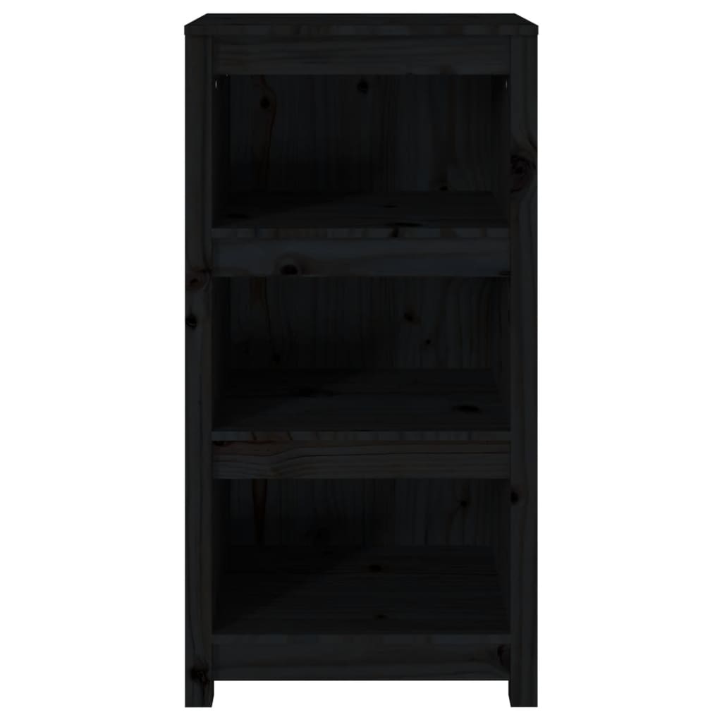 Bibliothèque Noir 50x35x97 cm Bois de pin massif