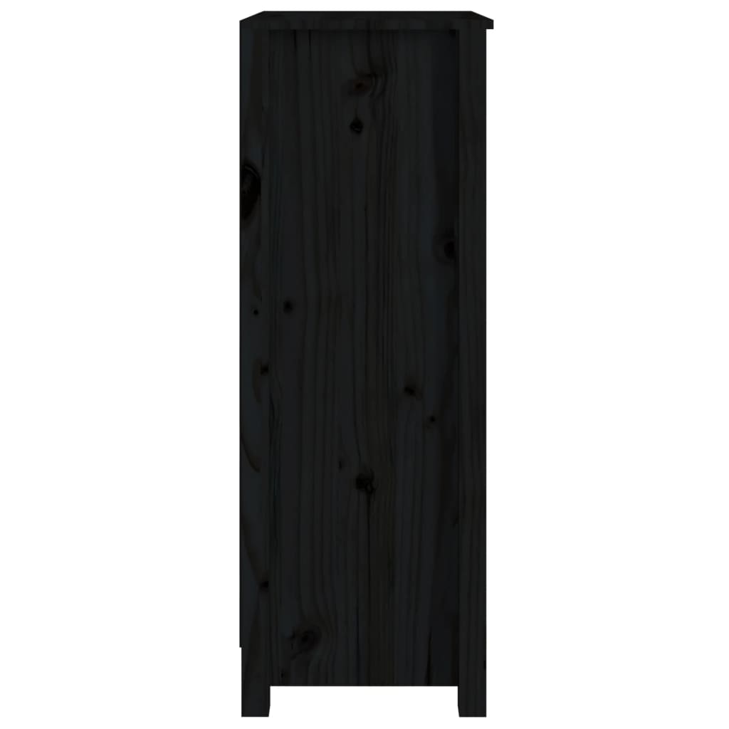 Bibliothèque Noir 50x35x97 cm Bois de pin massif