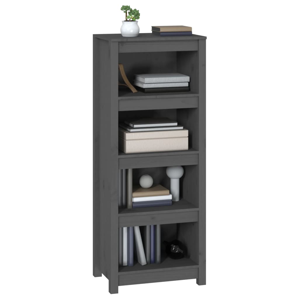 Bibliothèque Gris 50x35x125,5 cm Bois de pin massif - XIOS