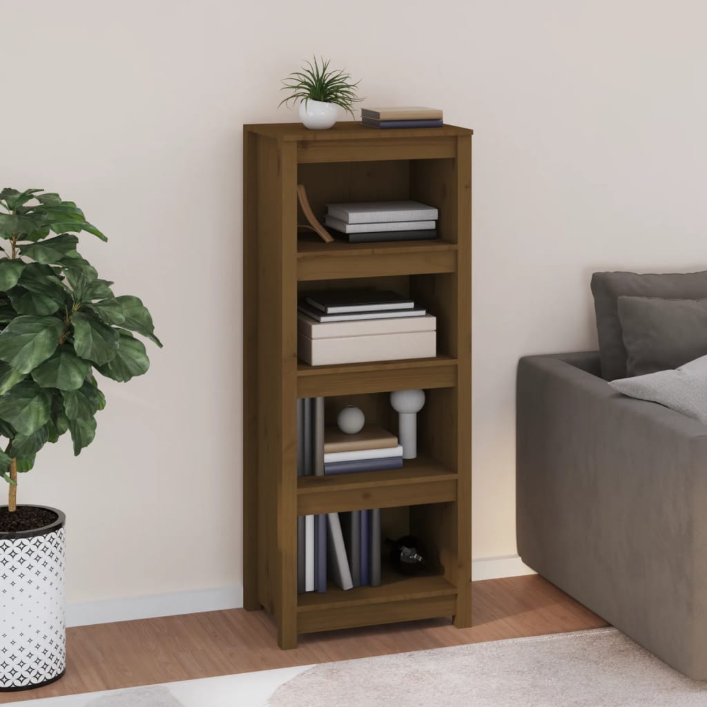 Bibliothèque Marron miel 50x35x125,5 cm Bois de pin massif - XIOS