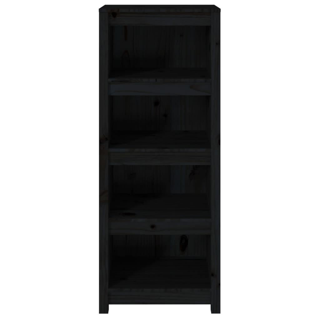 Bibliothèque Noir 50x35x125,5 cm Bois de pin massif - XIOS