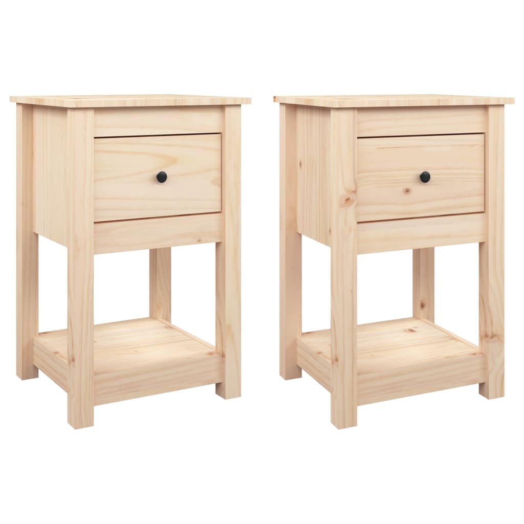 Tables de chevet 2 pcs 40x35x61,5 cm Bois de pin massif - XIOS