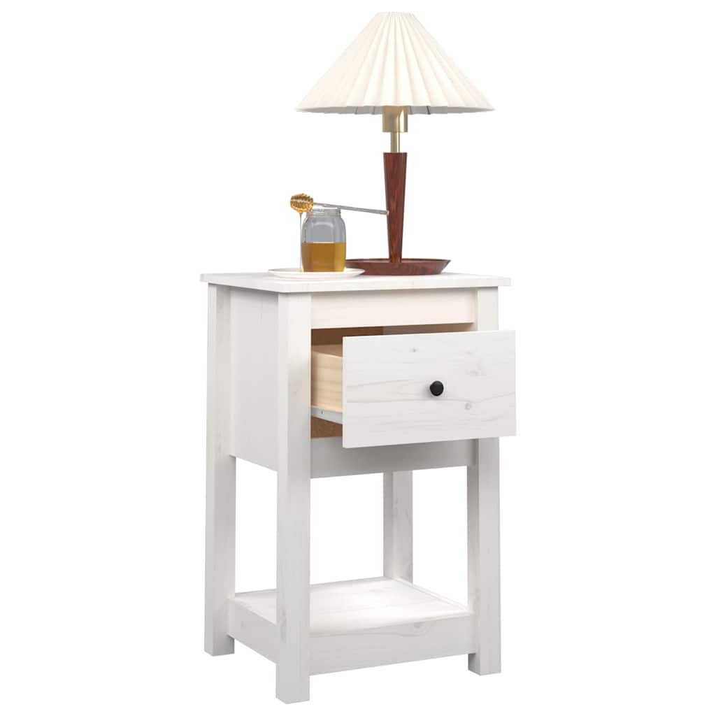 Tables de chevet 2 pcs Blanc 40x35x61,5 cm Bois de pin massif - XIOS