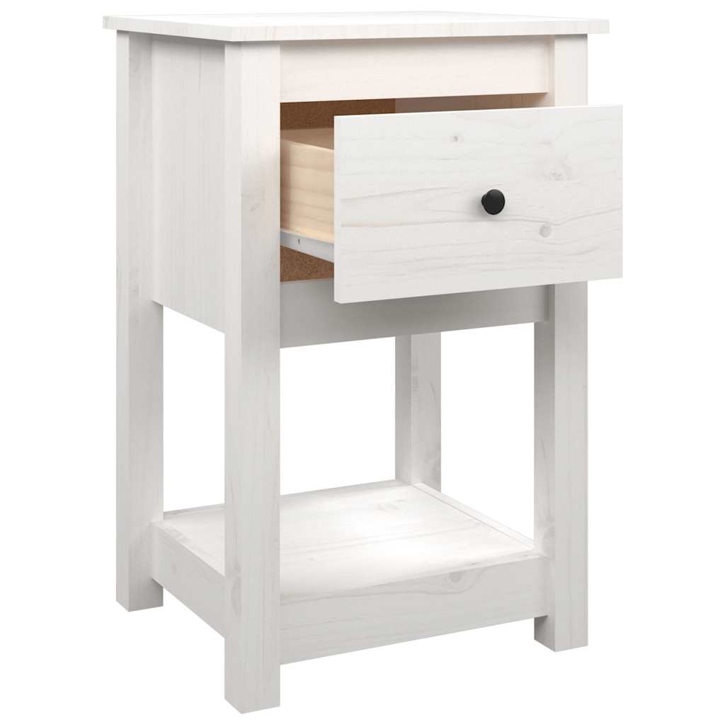 Tables de chevet 2 pcs Blanc 40x35x61,5 cm Bois de pin massif - XIOS