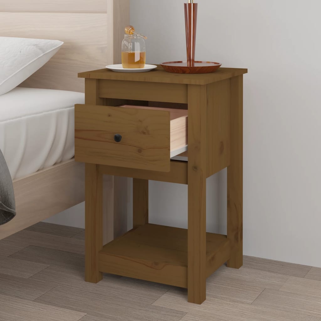 Tables de chevet 2 pcs Marron miel 40x35x61,5 cm Pin solide
