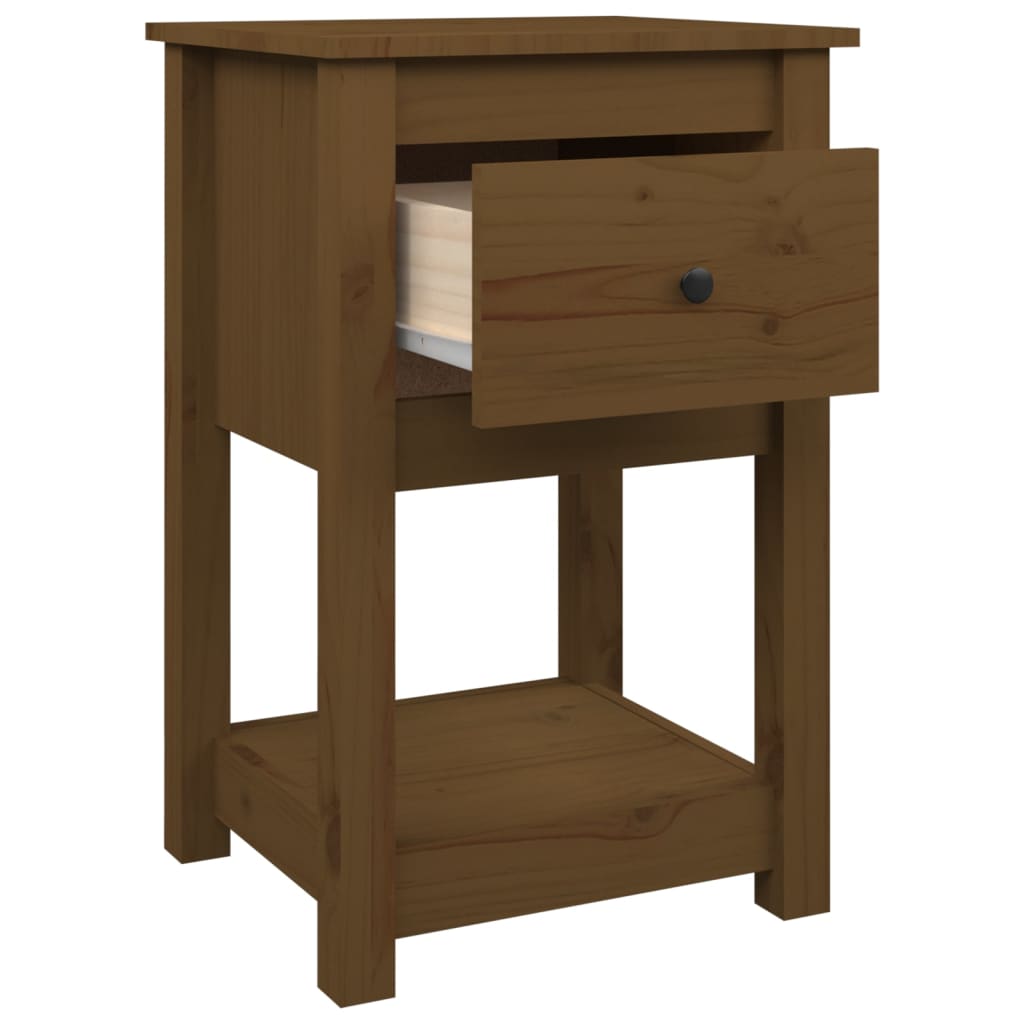 Tables de chevet 2 pcs Marron miel 40x35x61,5 cm Pin solide