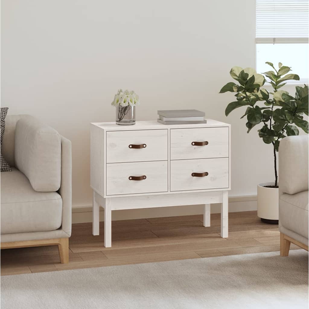 Armoire console Blanc 90x40x78 cm Bois de pin solide - XIOS