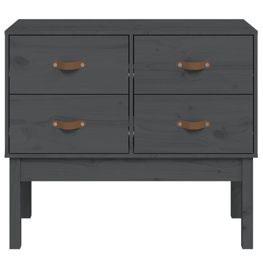 Armoire console Gris 90x40x78 cm Bois de pin solide - XIOS