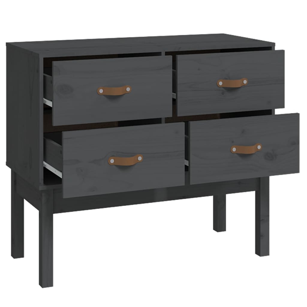 Armoire console Gris 90x40x78 cm Bois de pin solide - XIOS