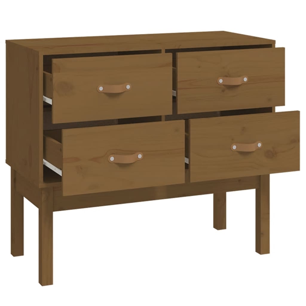 Armoire console Marron miel 90x40x78 cm Bois de pin solide - XIOS