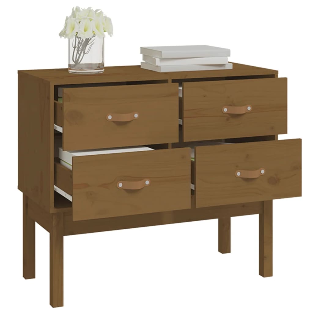 Armoire console Marron miel 90x40x78 cm Bois de pin solide - XIOS
