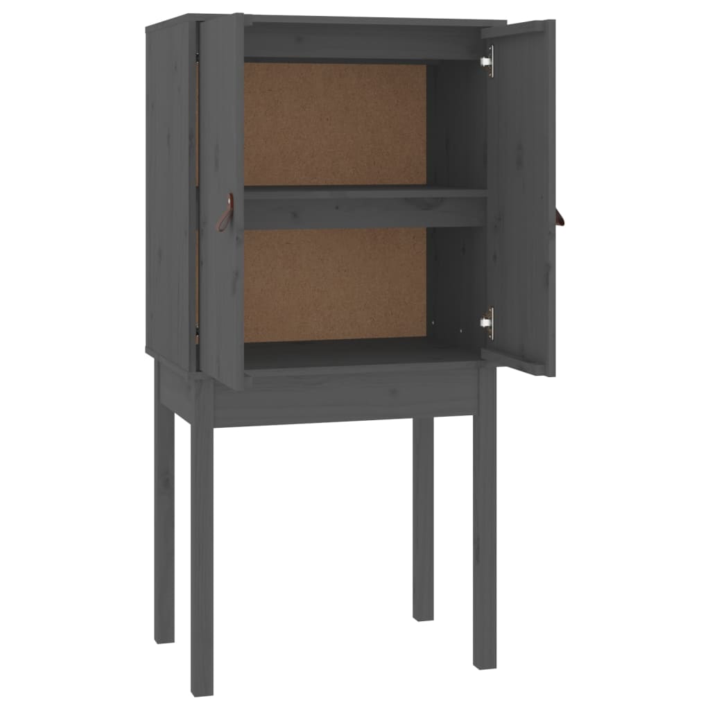 Buffet haut Gris 60x40x120 cm Bois massif de pin - XIOS