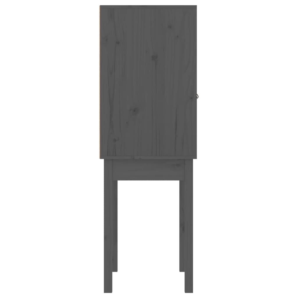Buffet haut Gris 60x40x120 cm Bois massif de pin - XIOS