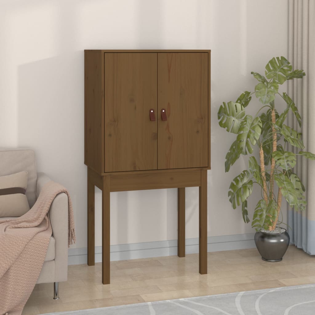 Buffet haut Marron miel 60x40x120 cm Bois massif de pin - XIOS