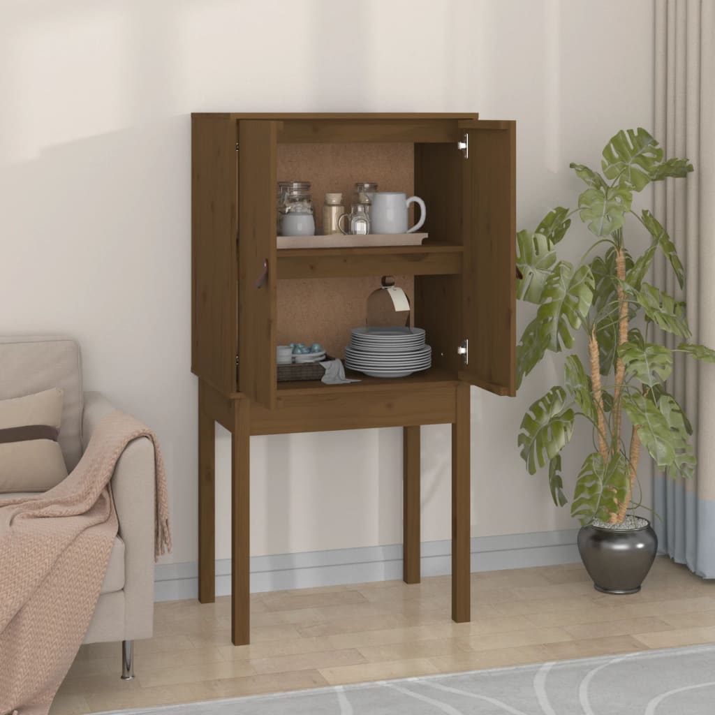 Buffet haut Marron miel 60x40x120 cm Bois massif de pin - XIOS