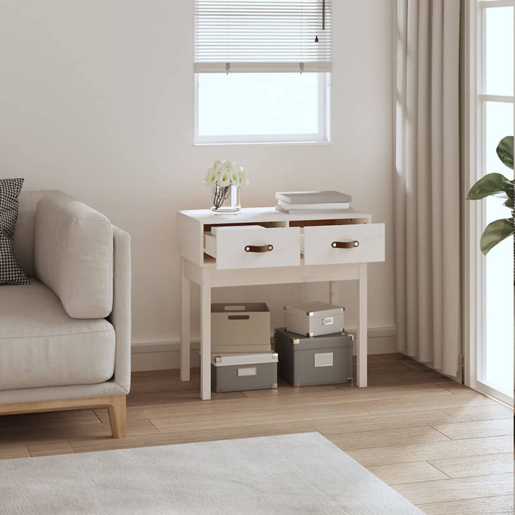 Table console Blanc 76,5x40x75 cm Bois massif de pin - XIOS