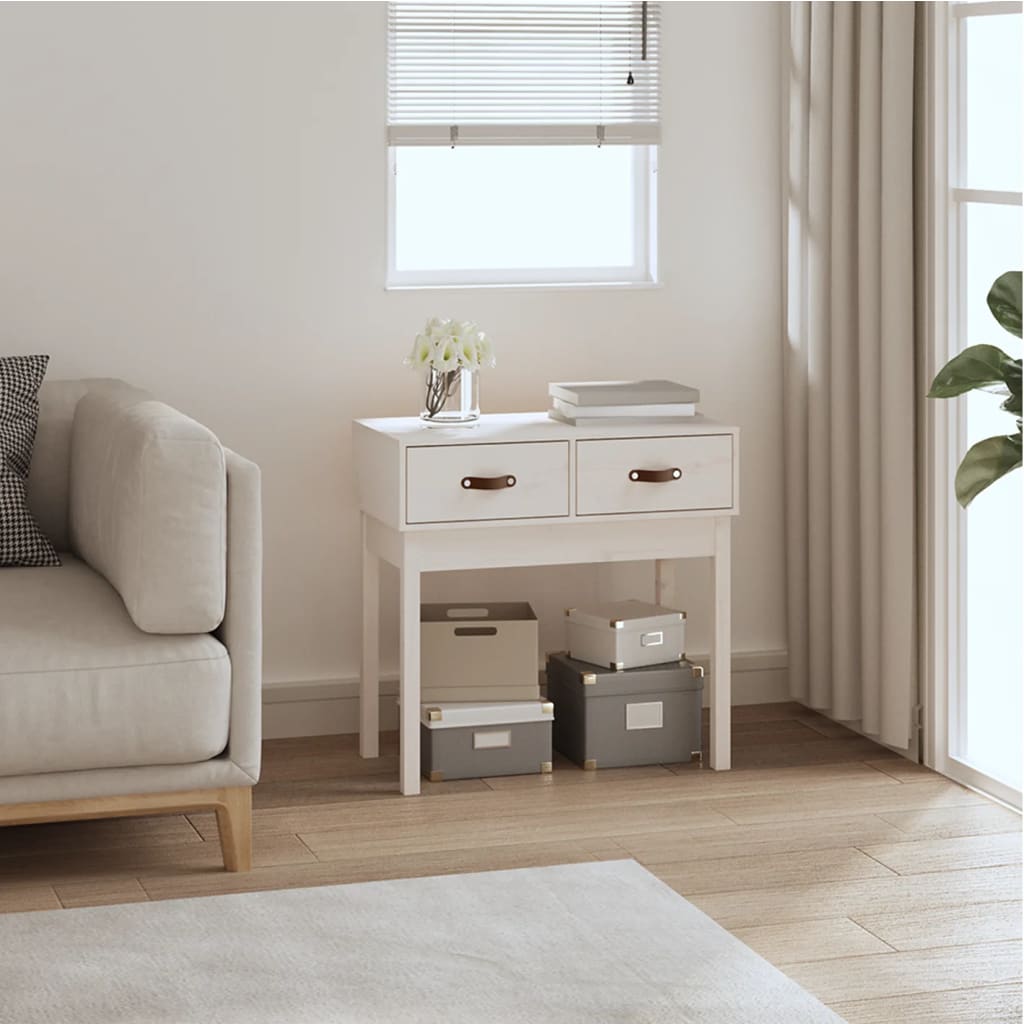 Table console Blanc 76,5x40x75 cm Bois massif de pin - XIOS