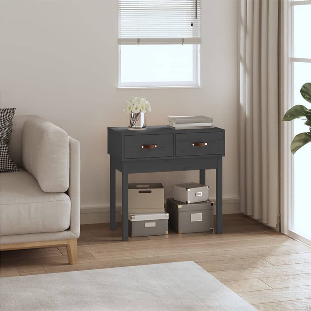 Table console Gris 76,5x40x75 cm Bois massif de pin - XIOS
