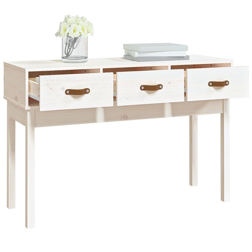 Table console Blanc 114x40x75 cm Bois massif de pin - XIOS