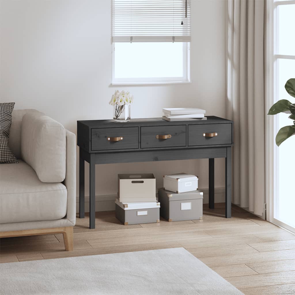 Table console Gris 114x40x75 cm Bois massif de pin - XIOS