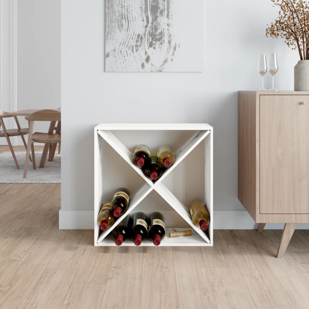 Armoire à vin Blanc 62x25x62 cm Bois de pin massif - XIOS