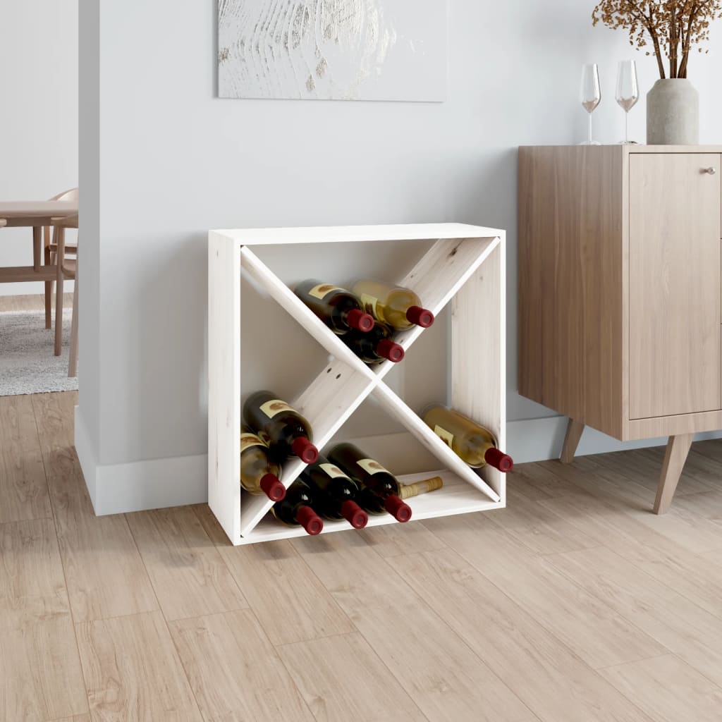 Armoire à vin Blanc 62x25x62 cm Bois de pin massif - XIOS