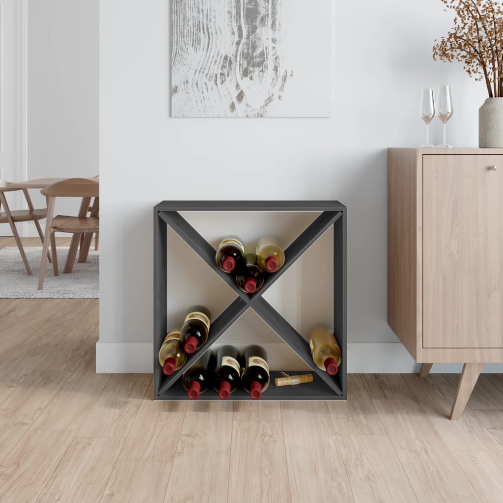 Armoire à vin Gris 62x25x62 cm Bois de pin massif - XIOS