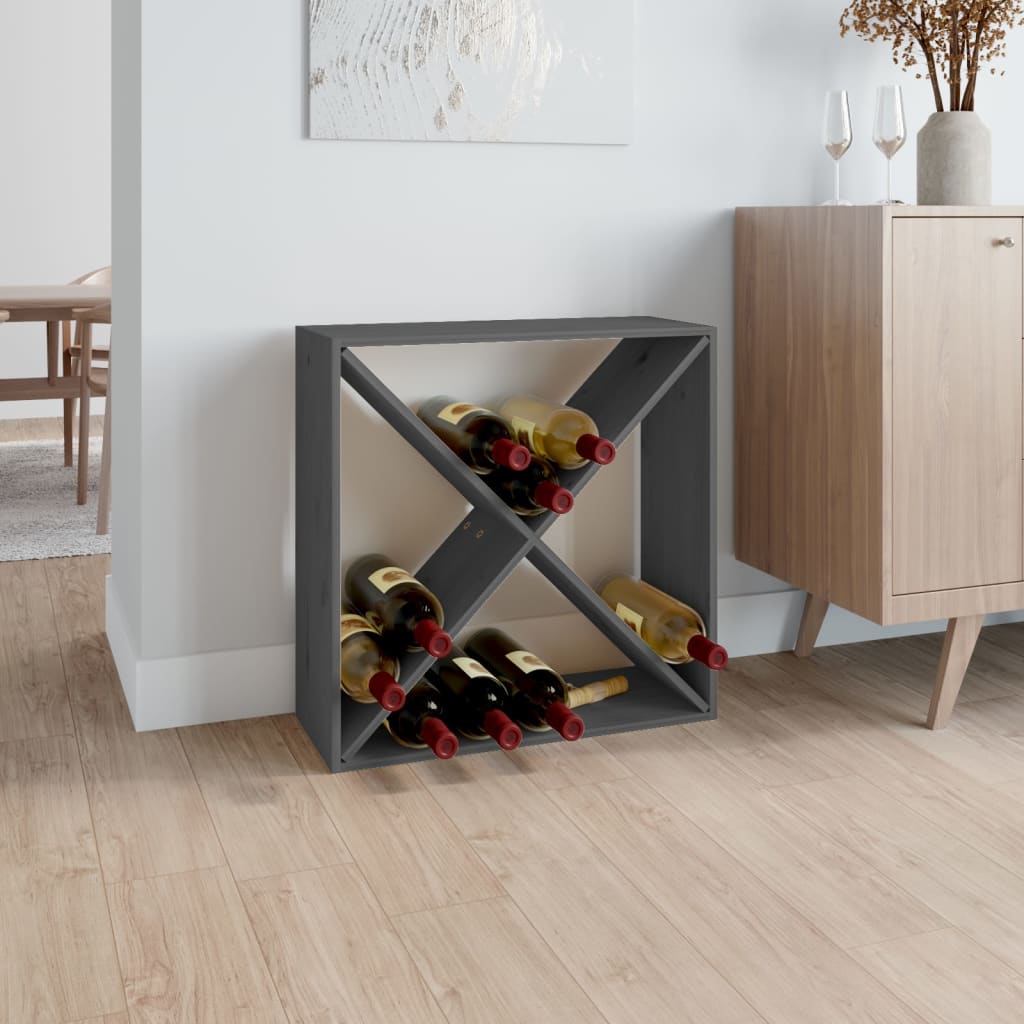 Armoire à vin Gris 62x25x62 cm Bois de pin massif - XIOS