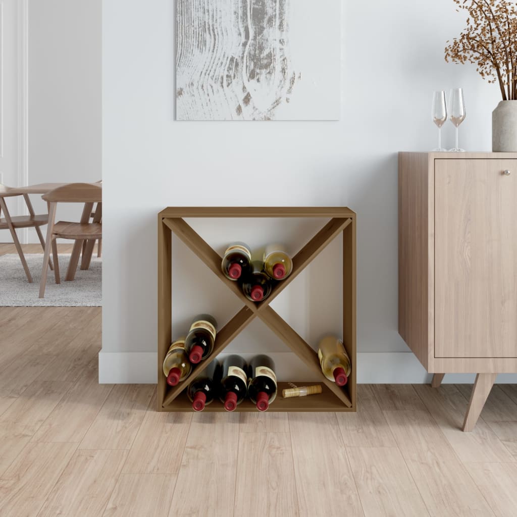 Armoire à vin Marron miel 62x25x62 cm Bois de pin massif - XIOS