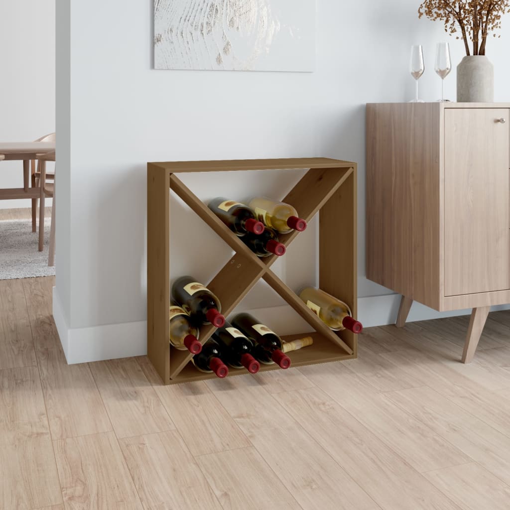 Armoire à vin Marron miel 62x25x62 cm Bois de pin massif - XIOS