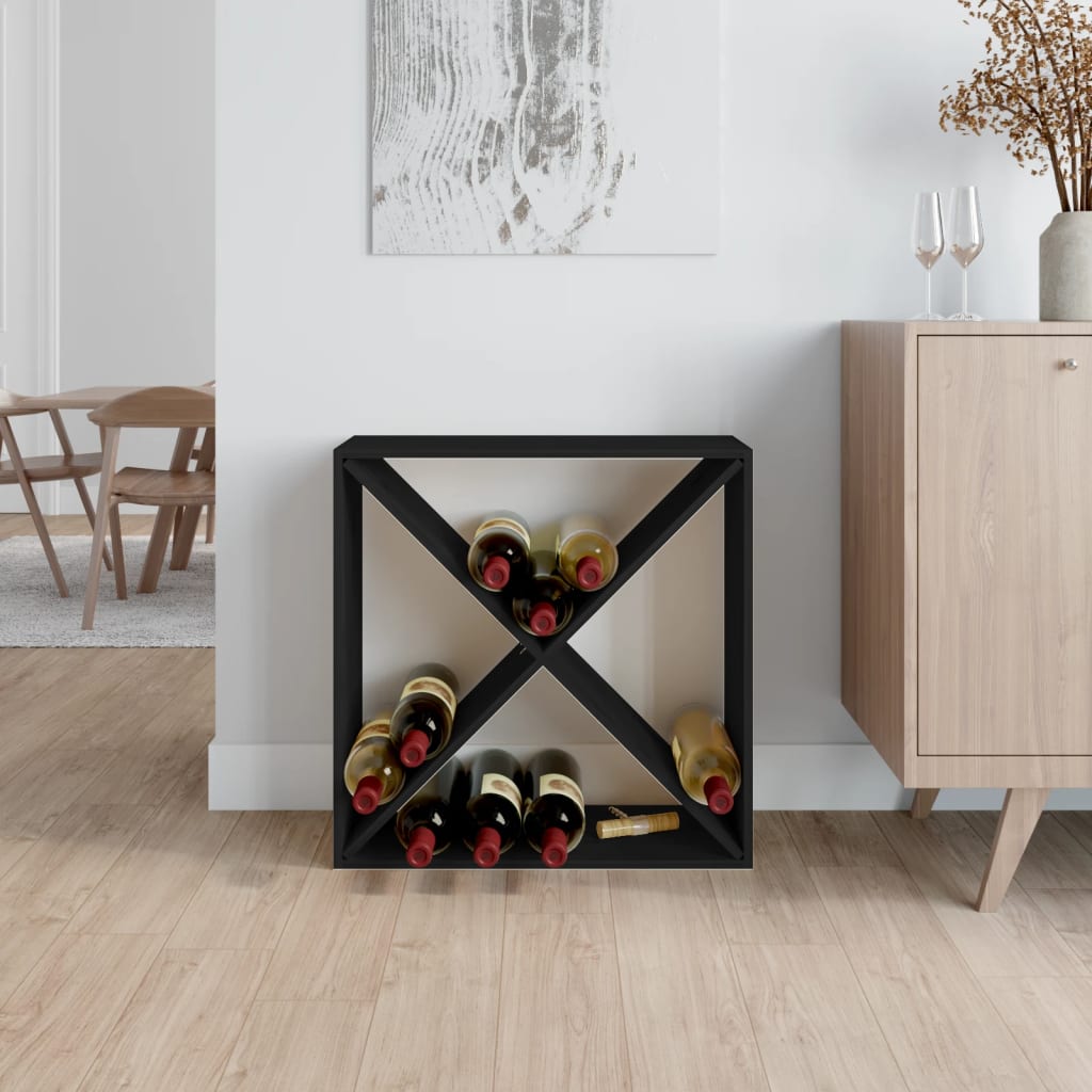 Armoire à vin Noir 62x25x62 cm Bois de pin massif - XIOS