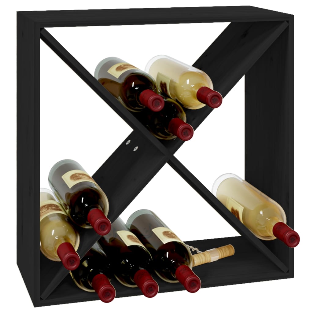 Armoire à vin Noir 62x25x62 cm Bois de pin massif - XIOS
