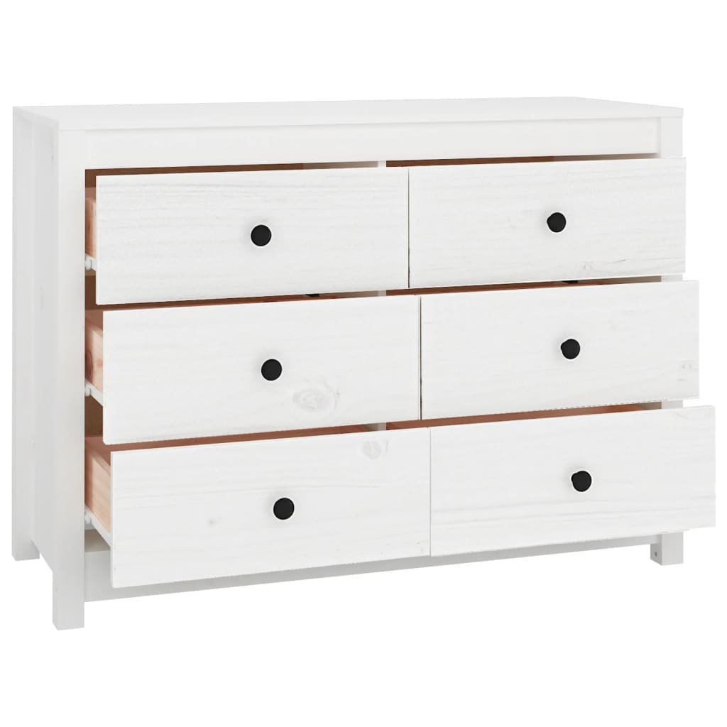 Armoire latérale Blanc 100x40x72 cm Bois de pin massif - XIOS