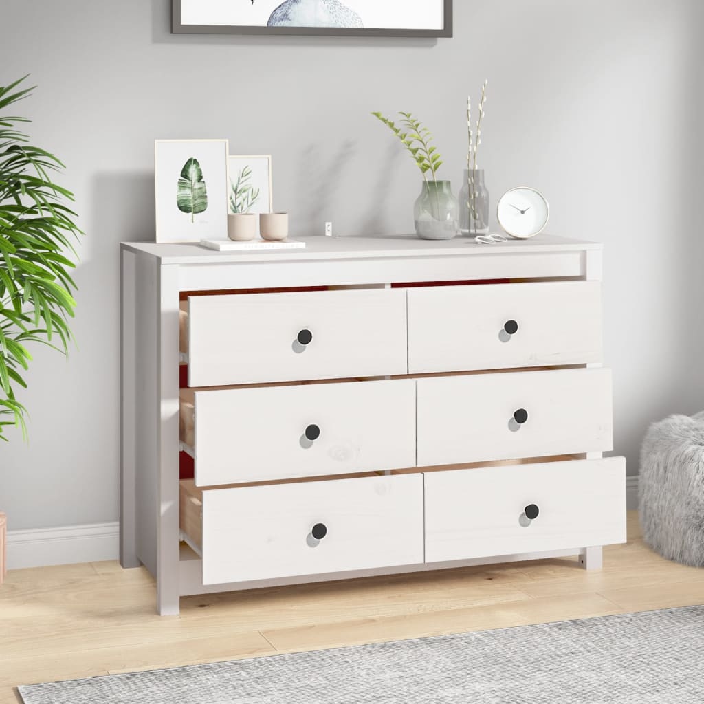 Armoire latérale Blanc 100x40x72 cm Bois de pin massif - XIOS