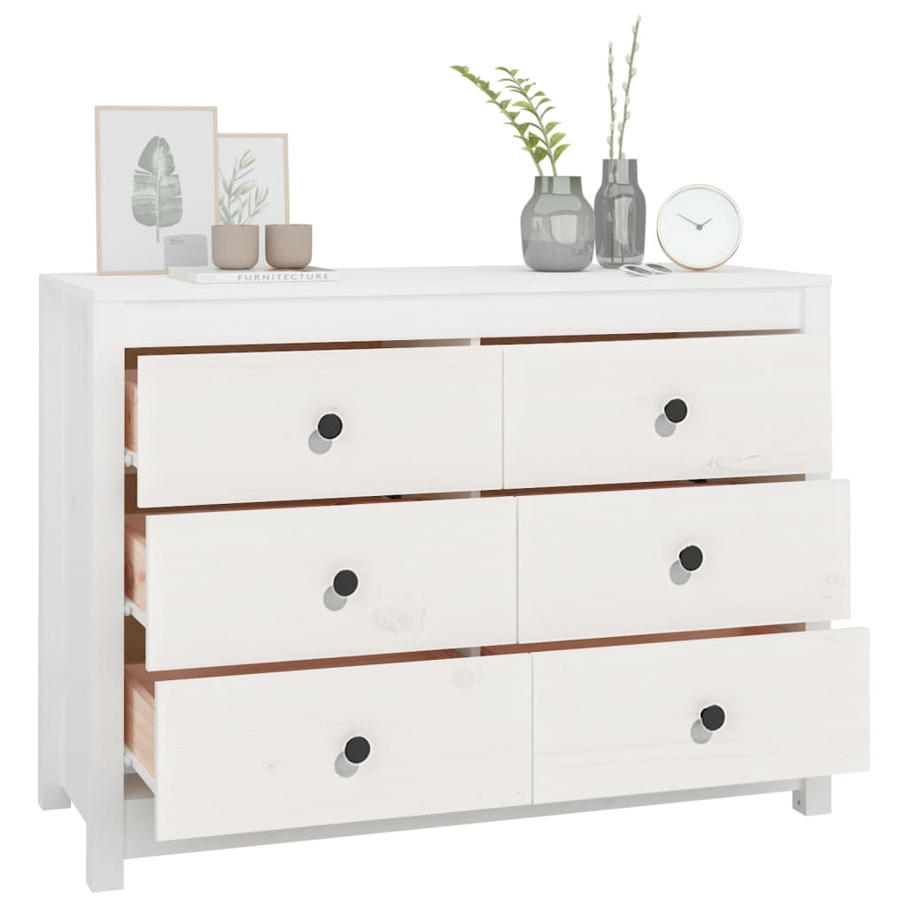 Armoire latérale Blanc 100x40x72 cm Bois de pin massif - XIOS