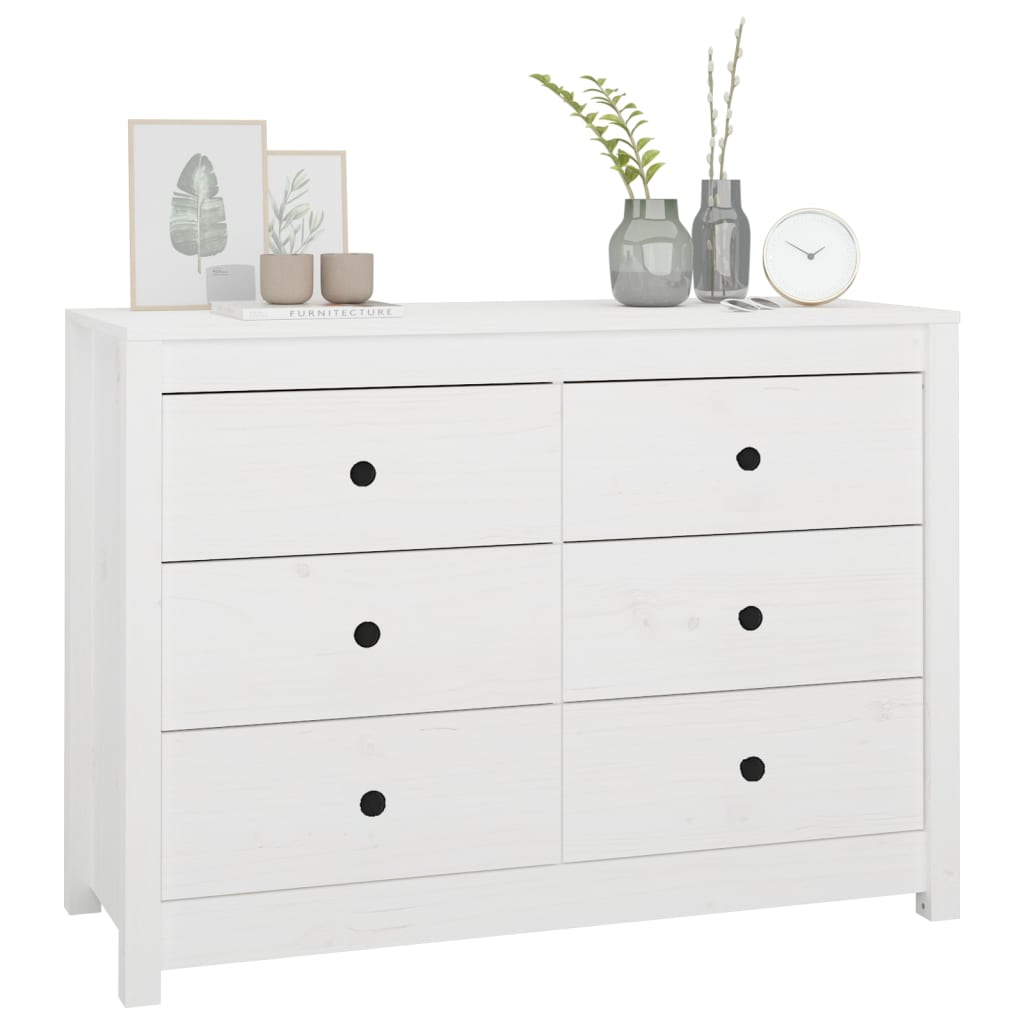 Armoire latérale Blanc 100x40x72 cm Bois de pin massif - XIOS