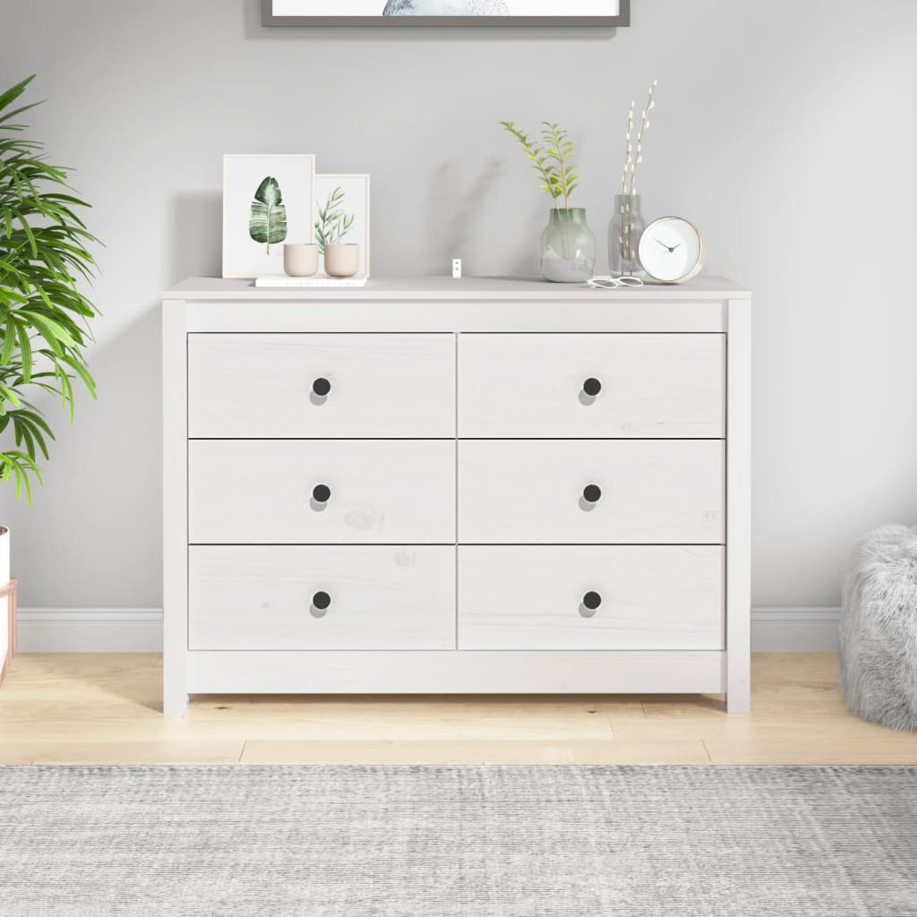 Armoire latérale Blanc 100x40x72 cm Bois de pin massif - XIOS