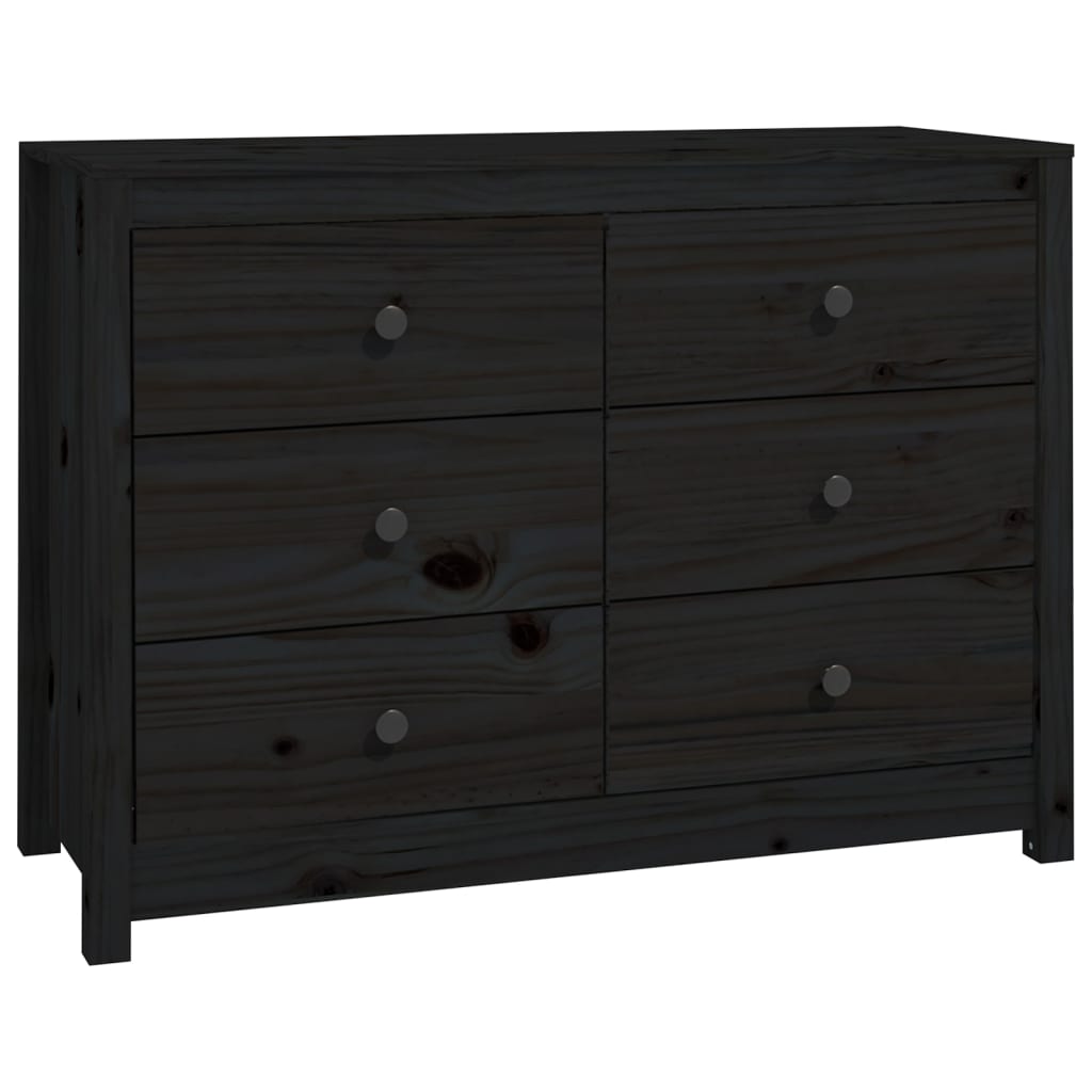 Armoire latérale Noir 100x40x72 cm Bois de pin massif - XIOS