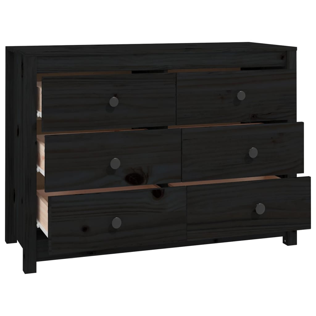 Armoire latérale Noir 100x40x72 cm Bois de pin massif - XIOS