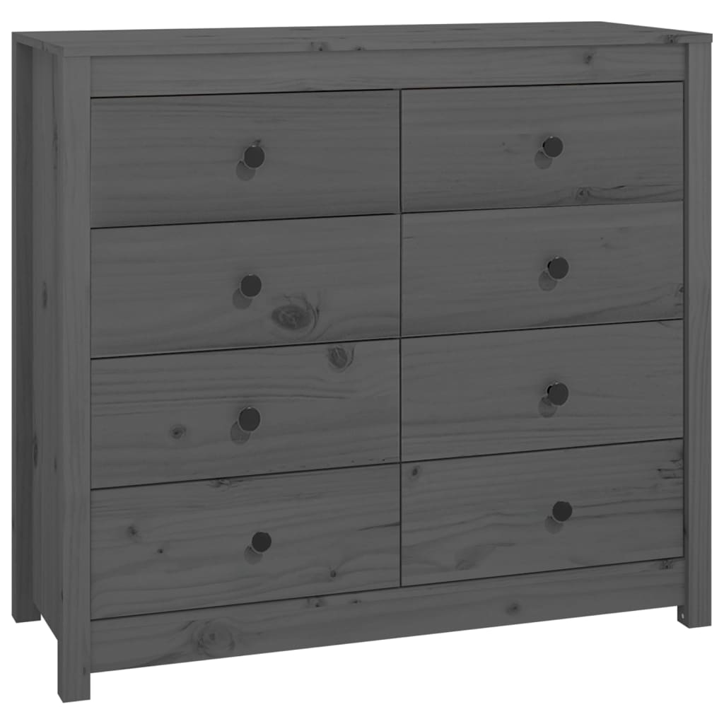 Armoire latérale Gris 100x40x90 cm Bois de pin massif - XIOS