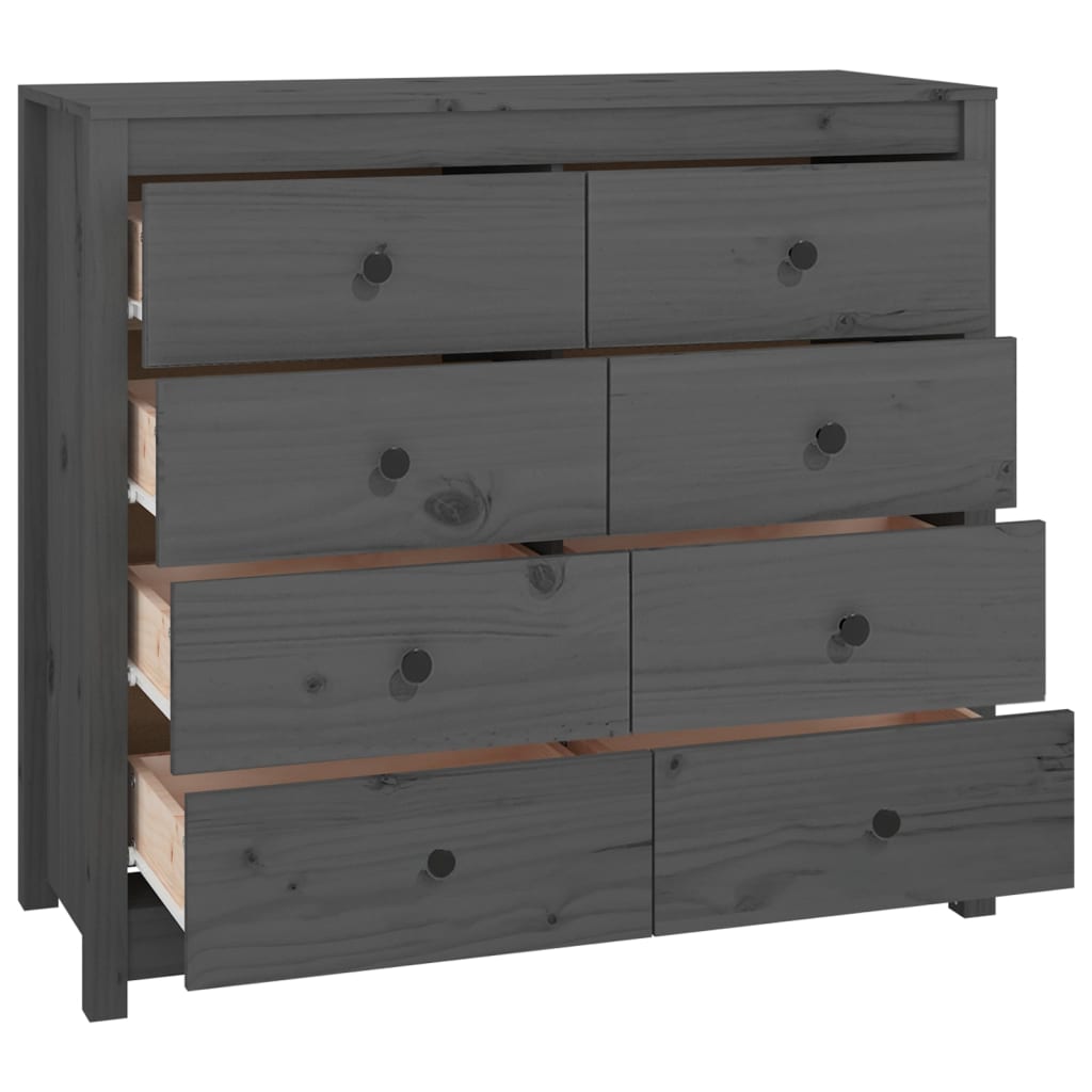Armoire latérale Gris 100x40x90 cm Bois de pin massif - XIOS