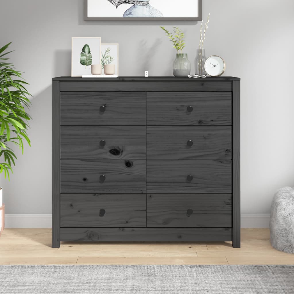 Armoire latérale Gris 100x40x90 cm Bois de pin massif - XIOS